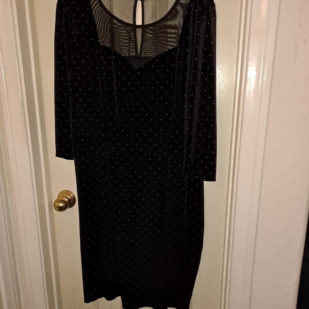 Lane Bryant Black 14/16 cute midi dress.